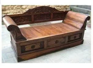 Carved daybed with drawers, reference AT 11