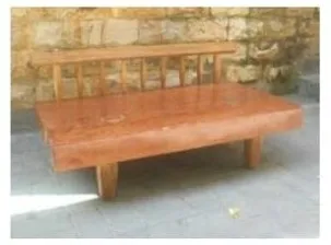 Slab bench, spindle back, reference RA 30
