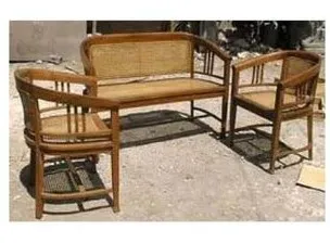 Rattan bench and chairs, reference SF 2