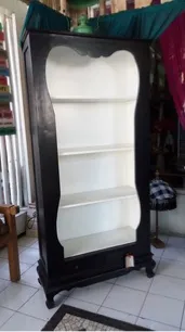 Arched bookcase, black frame, reference BC15-9