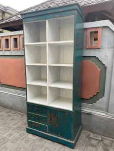 Green bookcase with cupboard, reference BC20-42DK