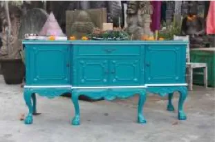 Turquoise sideboard, cabriole legs