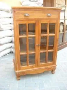 Glazed honey-teak cabinet
