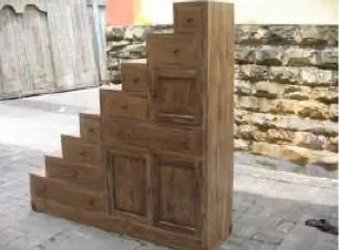 Stepped storage cabinet