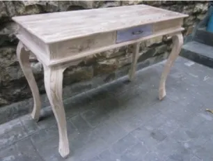 Whitewashed console with drawer