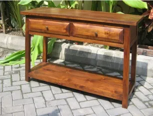Console with drawers and shelf