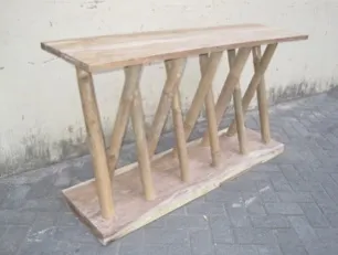 Natural console, fan legs