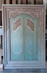 Painted arched double door, reference DO17-8
