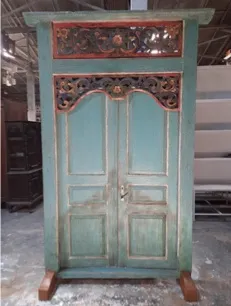 Blue-washed carved door, reference DO20-24