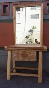 Carved dressing table with mirror