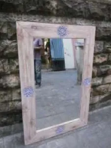 Whitewashed frame mirror