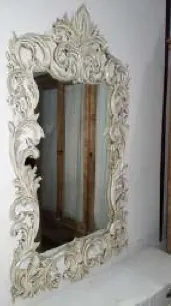 Carved white baroque mirror, reference AX17-23