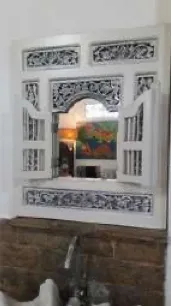 White fretwork mirror, reference AX17-26