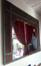 Dark teak wall mirror, reference AX17-28