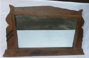 Rustic teak mirror with crest, reference AX19-261