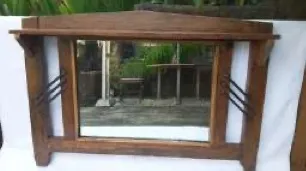 Teak mirror on stand, reference AX19-262
