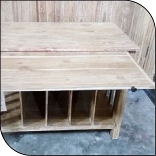 Whitewashed desk, file slots, reference WD15-2