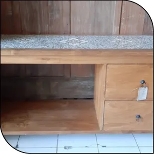 Whitewashed desk with drawers, reference WD18-18
