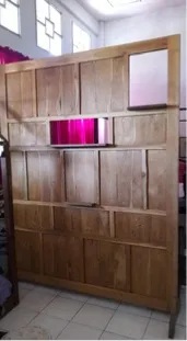 Panelled teak screen, reference SK17-5