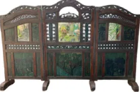 Arched painted screen with glass, reference SK22-22