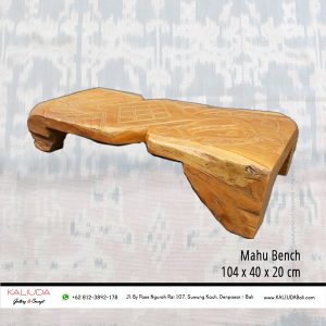11. BE 19-44 Loura Collection - Kaliuda Gallery Bali Mahu Bench with Sumba carving