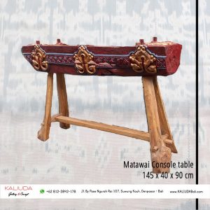 9. CO 19-46 Loura Collection - Kaliuda Gallery Bali Matawai console table with Sumba carving