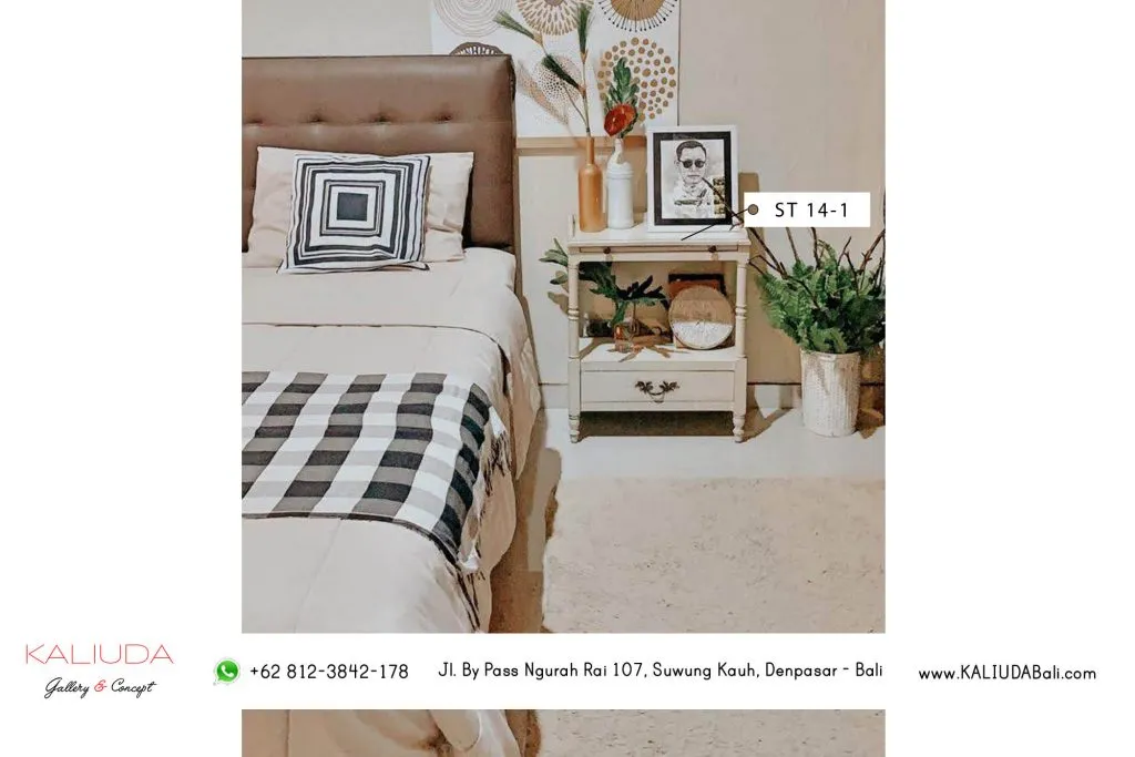 Side table, vase bottle and plants for Project Private Residence in Tuban, Bali by Kaliuda Gallery, Indoor Outdoor supplier furniture and Balinese home decor
