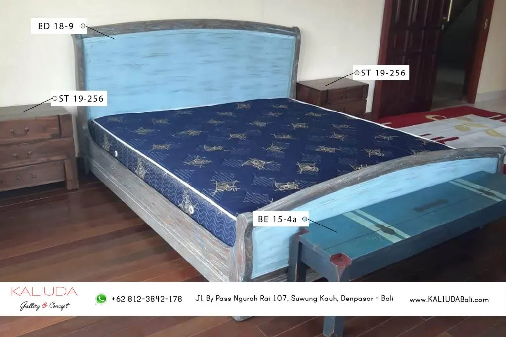 Bedroom set: dipan, 2 side tables, and endbed for Project Private Residence in Mengwi, Bali by Kaliuda Gallery, Indoor Outdoor supplier furniture and Balinese home decor