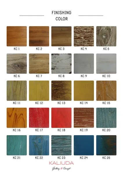 Wood Finishing Colors Palette 1 - Kaliuda Gallery Bali