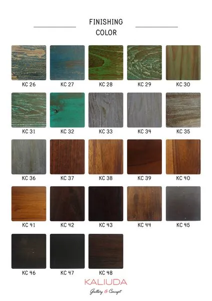 Wood Finishing Colors Palette 2 - Kaliuda Gallery Bali