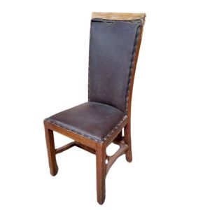 CH 17-52 (47x46x103 cm) Teak Wood Furniture Leather Chair Kaliuda Gallery Bali
