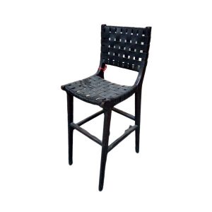 CH 17-53 (40x41x109 cm) Teak Wood Furniture Leather Chair Kaliuda Gallery Bali