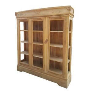 Display Cabinet 3 glass door (Pre-Order Solid Teak Wood Furniture Kaliuda Gallery Bali) , the best furniture and home decor supplier and manufacturer who sell mebel in Denpasar, Bali, Indonesia