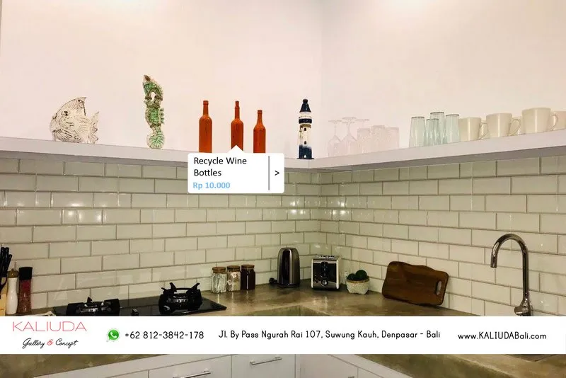 Recycle wine bottles for Project Private Villa in Seminyak, Bali by Kaliuda Gallery, Indoor Outdoor supplier furniture and Balinese home decor