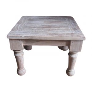 ST 18-208 Teak wood white wash side table at Kaliuda Gallery, the best furniture and home decor supplier and manufacturer who sell mebel in Denpasar, Bali, Indonesia