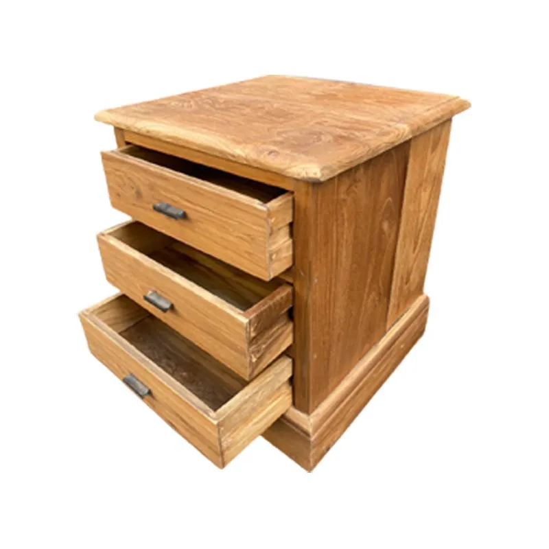 ST 20-263 (pers) Side Table 3 Drawers Kaliuda Gallery - Supplier custom teak wood furniture & art online bali