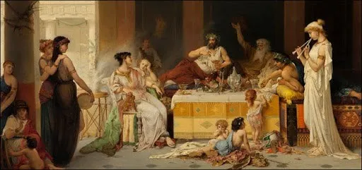 Ancient Roman Eats Lying Down - The History of Furniture Ancient Rome - Kaliuda Gallery Bali