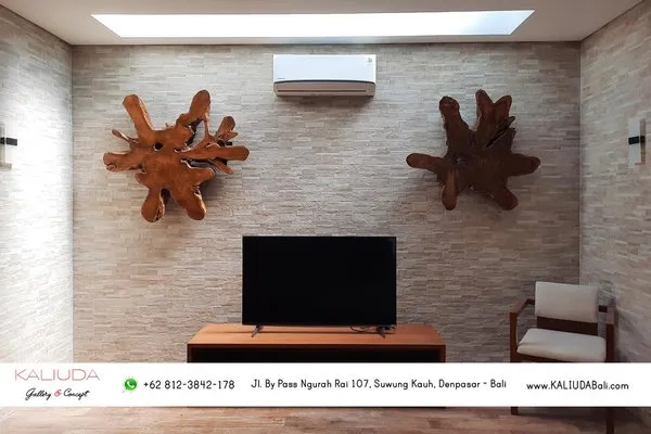 Teak Root Wood Art Decoration for Private Villa in Jimbaran by Kaliuda Gallery Bali