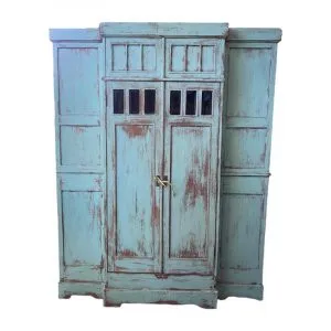 CA 21-165 DK Blue Teak Cabinet back - Kaliuda Gallery, Buying Furniture in Bali