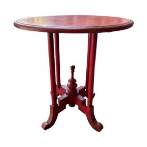 ST 21-272 DK Repro Round Red Side Table - Kaliuda Gallery, Custom Furniture Bali