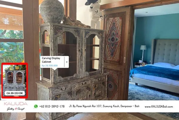 Carving Display Cabinet, Private Villa, Tanah Lot by Kaliuda Gallery Bali