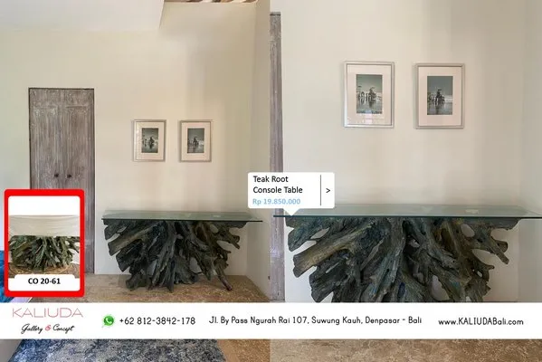 Teak Root Console Table, Private Villa, Tanah Lot by Kaliuda Gallery Bali