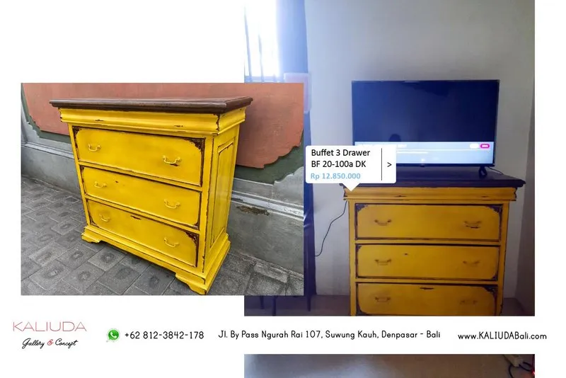 210918 - Buffet 3 Drawer, Private Villa at Kerbokan by Kaliuda Gallery Bali