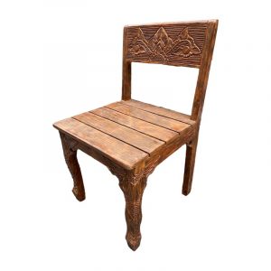CH 21-144 DK (45x47x84) Bay Leaf Carving Dining Chair - Kaliuda Gallery Furniture Supplier Bali