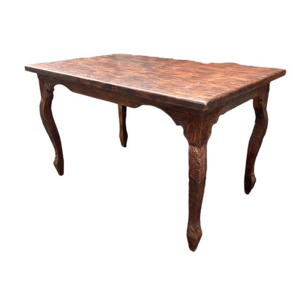 DT 21-89 DK (120x75x73) Bay Leaf Carving Dining Table - Kaliuda Gallery Furniture Stores Bali