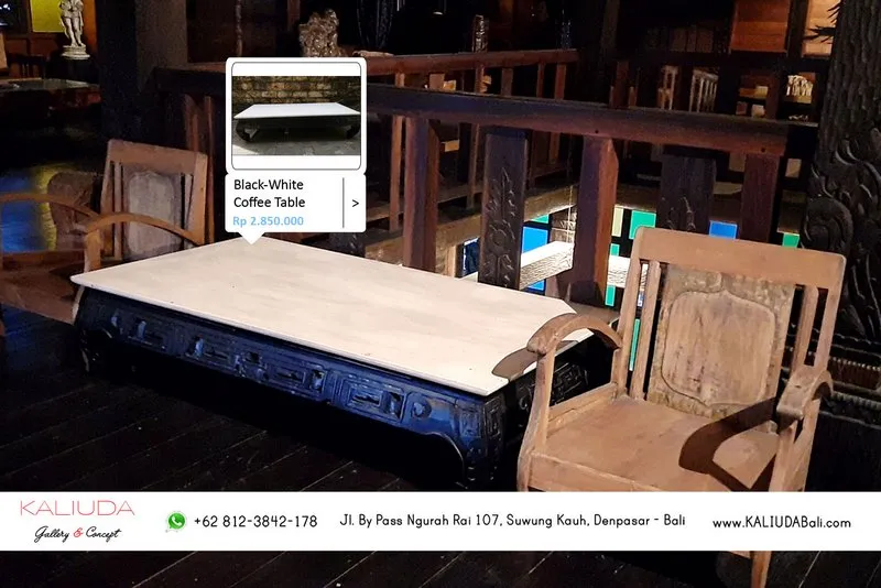 Black White Coffee Table, Private Residence, Sanur, Bali by Kaliuda Gallery Bali