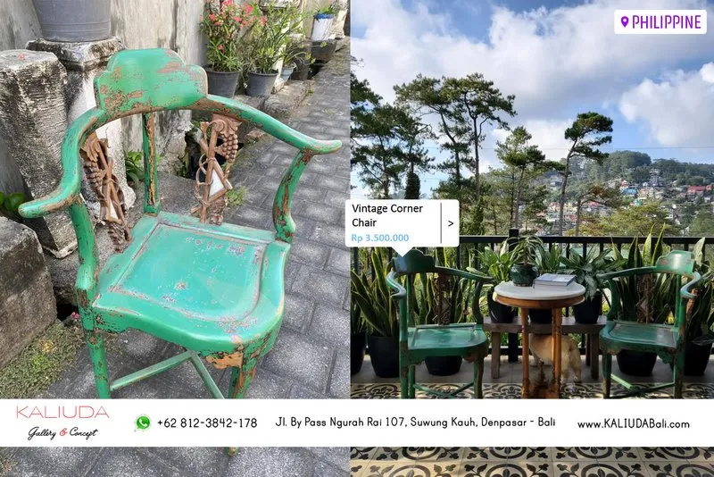 220122 - Vintage Corner Chair, Private Residence, Philippine by Kaliuda Gallery Bali