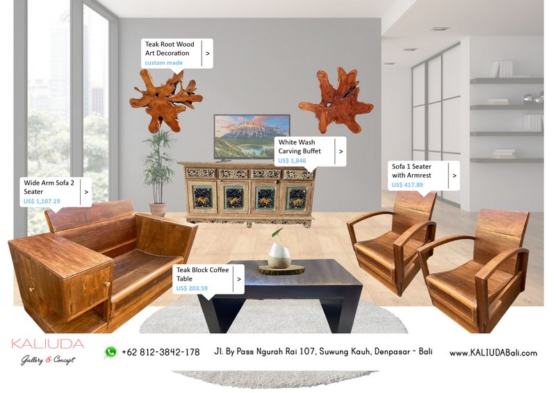Layout Ideas for Living Room - Furniture by Kaliuda Gallery Bali