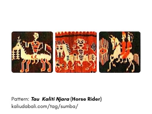 Sumba Ikat Motifs Tau Kaliti Njara (Horse Rider) - Kaliuda Gallery Bali