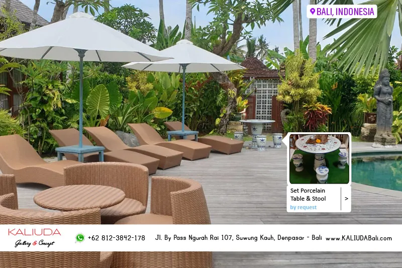220418 - Set Porcelain table & stool at Private Villa, Gianyar, Bali, Indonesia Project by Kaliuda Gallery Bali